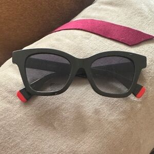 Kenzo Black Sunglasses with Red Accents